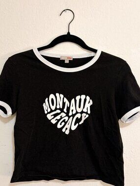 SPAO Black Cropped Ringer Tee Size S